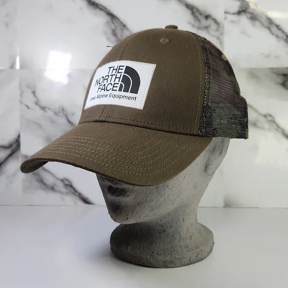 The North Face Trucker Cap. Brown- Green Camo Hat. Adjustable - Picture 1 of 7